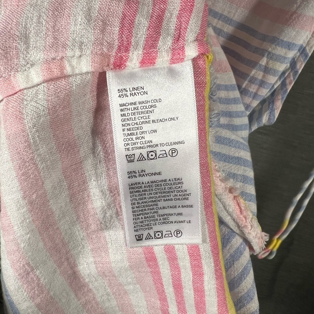 Tommy Bahama Sleeveless V-Neck Tank Striped Linen Blend size Medium - Picture 8 of 12